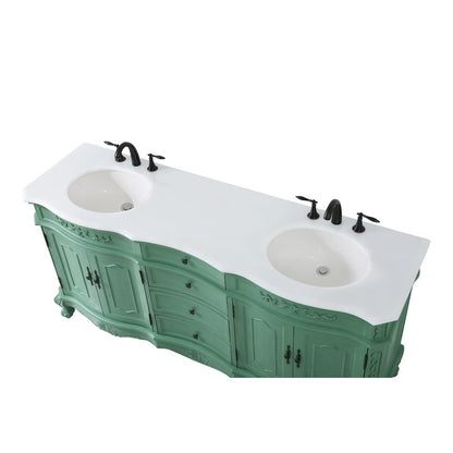 72 inch double Bathroom vanity in vintage mint