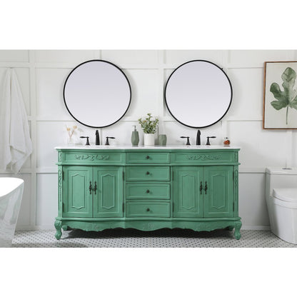 72 inch double Bathroom vanity in vintage mint