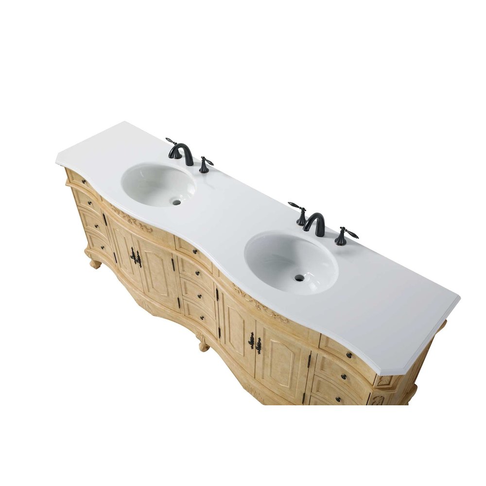 84 inch Double Bathroom Vanity in Antique Beige
