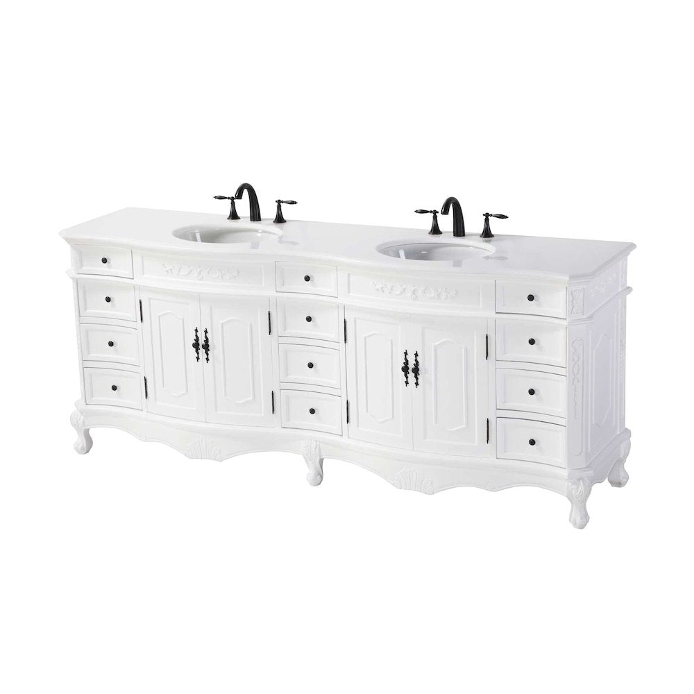 84 inch Double Bathroom Vanity in Antique white