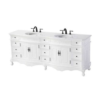 84 inch Double Bathroom Vanity in Antique white