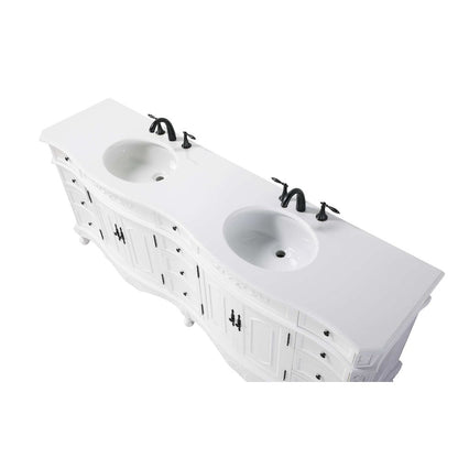 84 inch Double Bathroom Vanity in Antique white