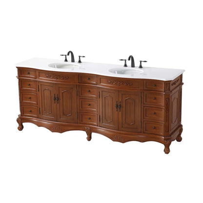 84 inch Double Bathroom Vanity in Teak