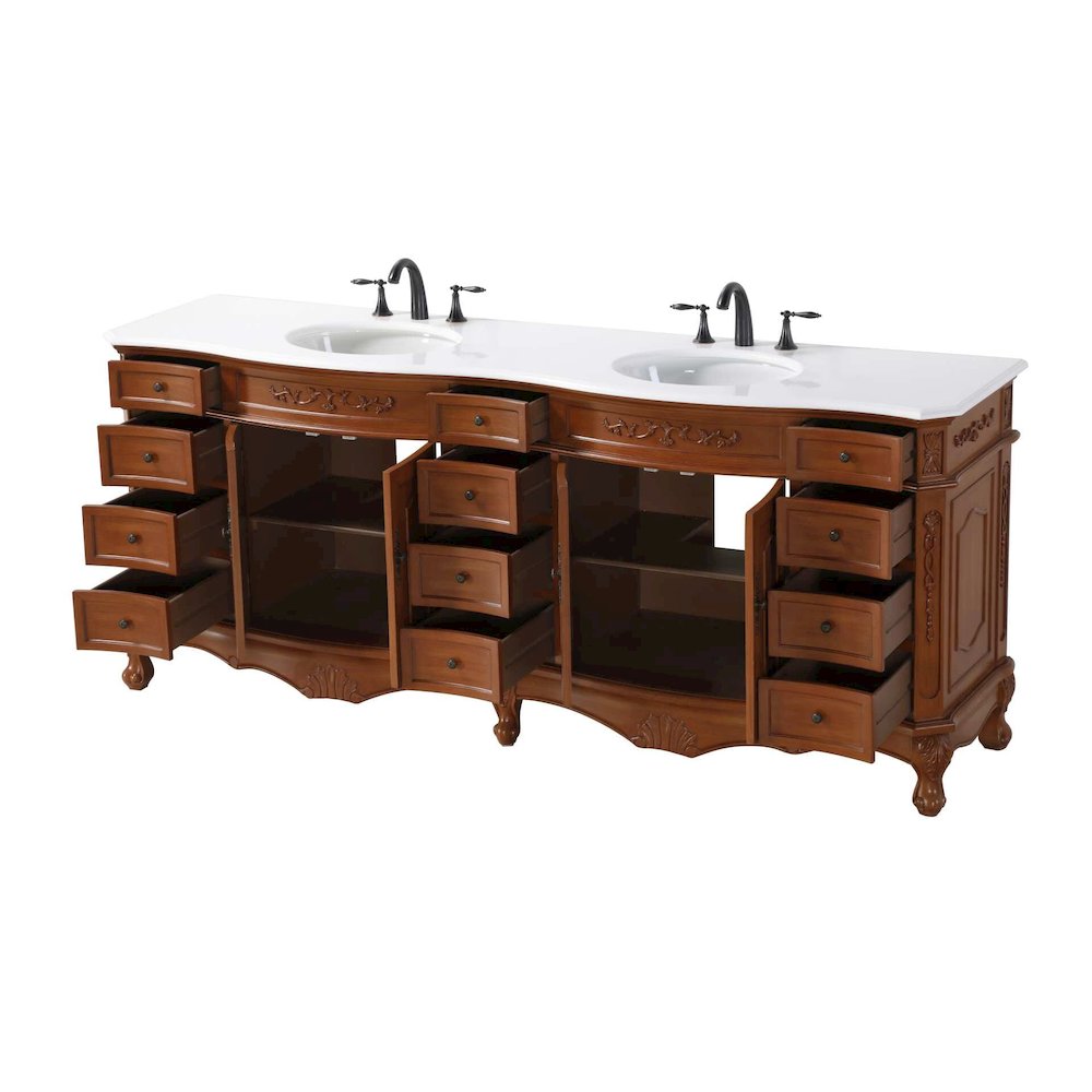 84 inch Double Bathroom Vanity in Teak