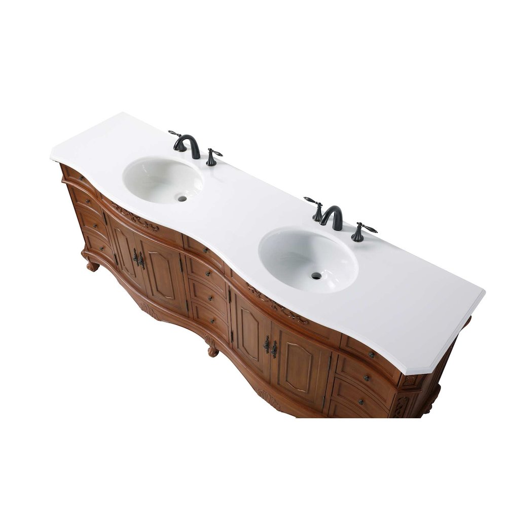 84 inch Double Bathroom Vanity in Teak