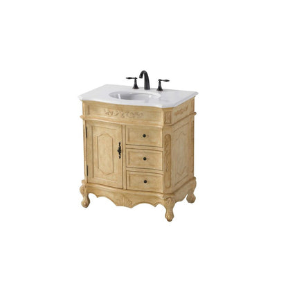 32 inch Single Bathroom Vanity in Antique Beige