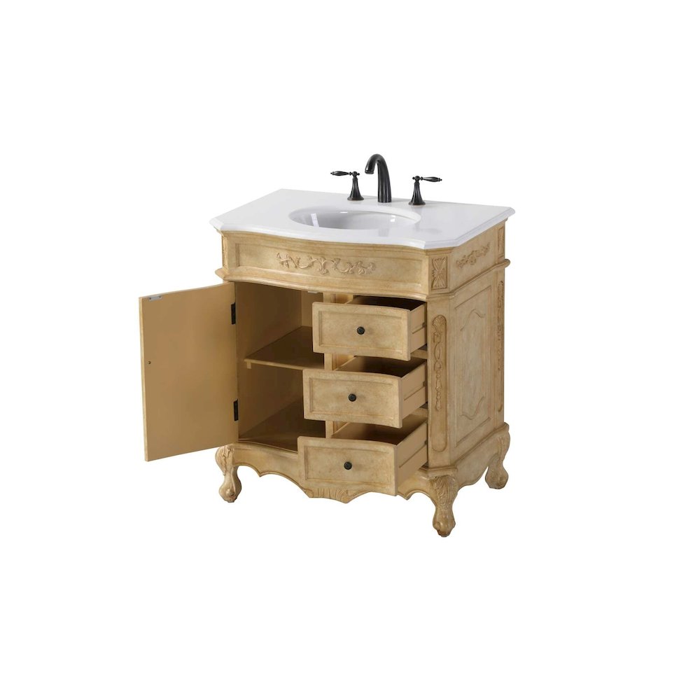 32 inch Single Bathroom Vanity in Antique Beige
