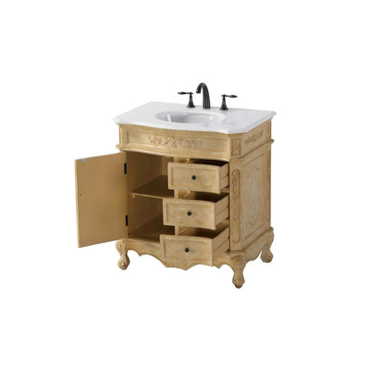 32 inch Single Bathroom Vanity in Antique Beige