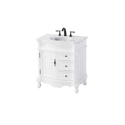 32 inch Single Bathroom Vanity in Antique white