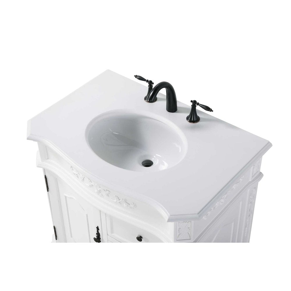 32 inch Single Bathroom Vanity in Antique white