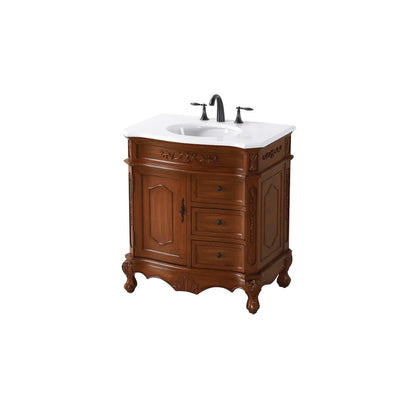 32 inch Single Bathroom Vanity in Teak