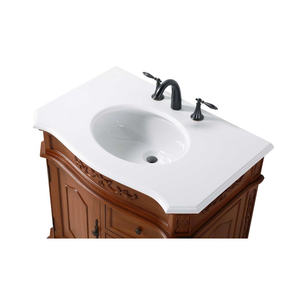 32 inch Single Bathroom Vanity in Teak