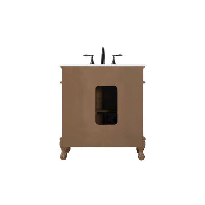 32 inch Single Bathroom Vanity in Teak