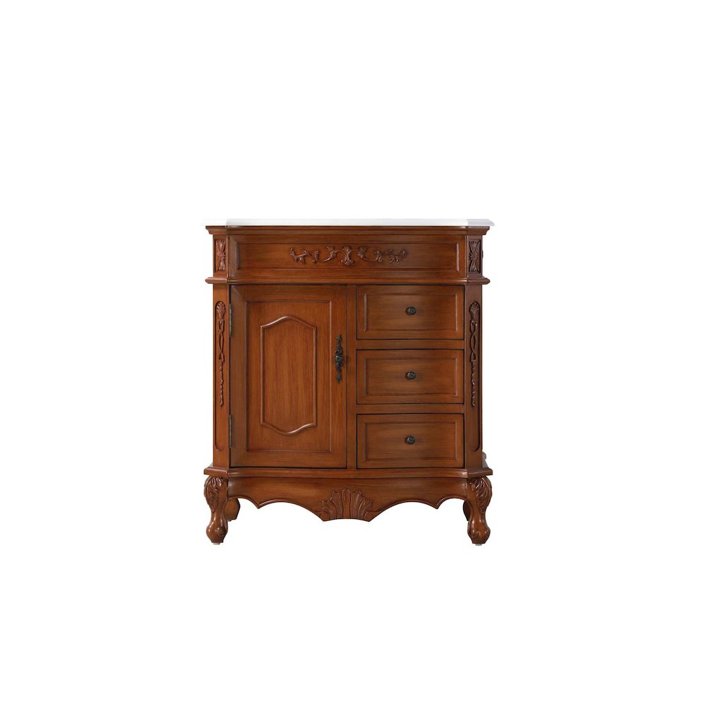 32 inch Single Bathroom Vanity in Teak