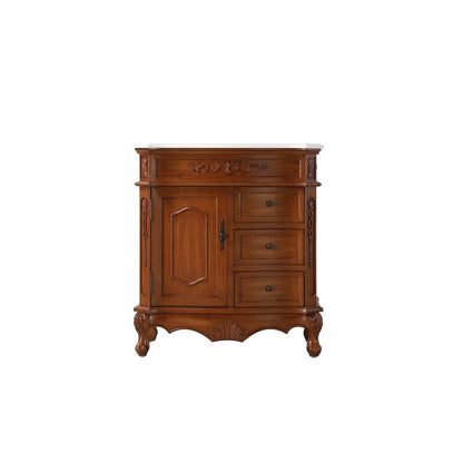 32 inch Single Bathroom Vanity in Teak