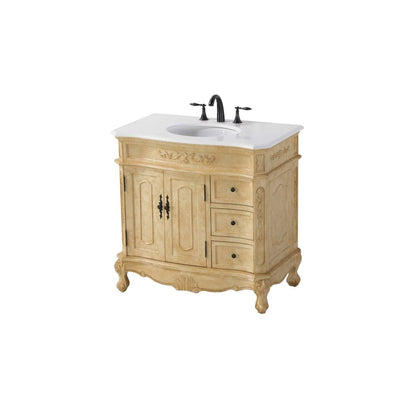 36 inch Single Bathroom Vanity in Antique Beige