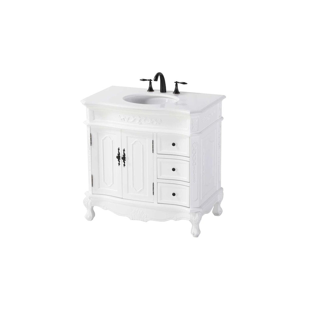 36 inch Single Bathroom Vanity in Antique white