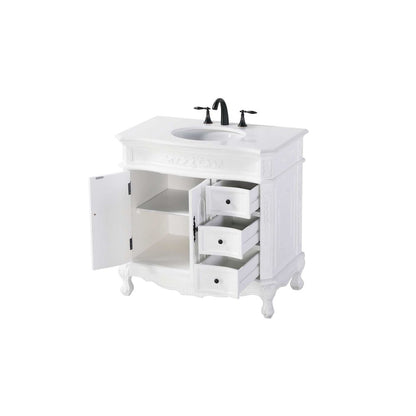 36 inch Single Bathroom Vanity in Antique white