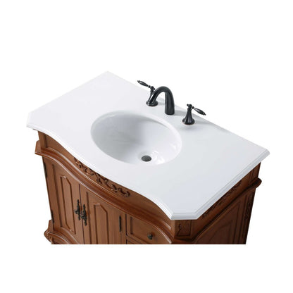 36 inch Single Bathroom Vanity in Teak
