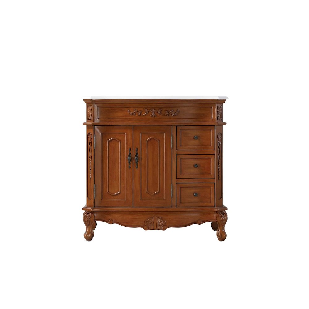 36 inch Single Bathroom Vanity in Teak