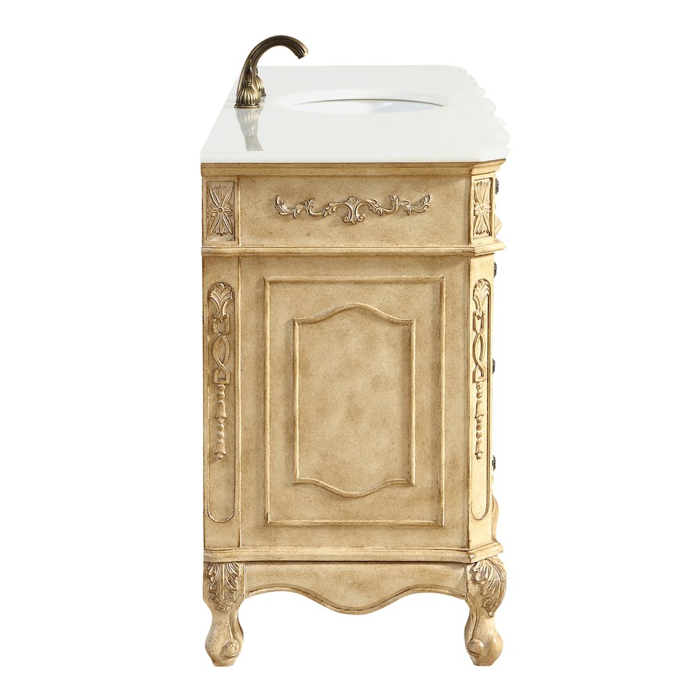 60 inch Single Bathroom vanity In Antique Beige