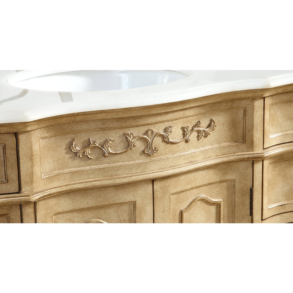 60 inch Single Bathroom vanity In Antique Beige