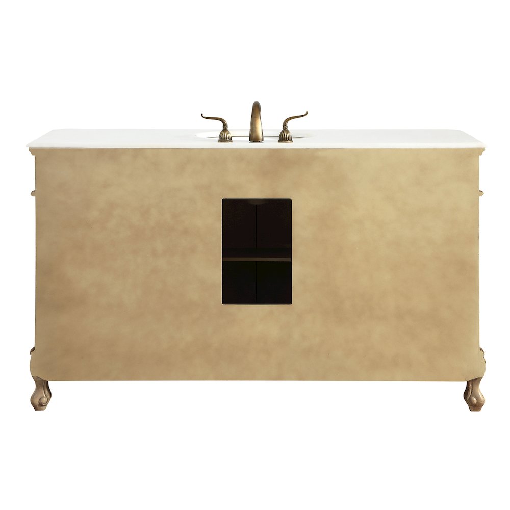 60 inch Single Bathroom vanity In Antique Beige