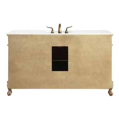 60 inch Single Bathroom vanity In Antique Beige