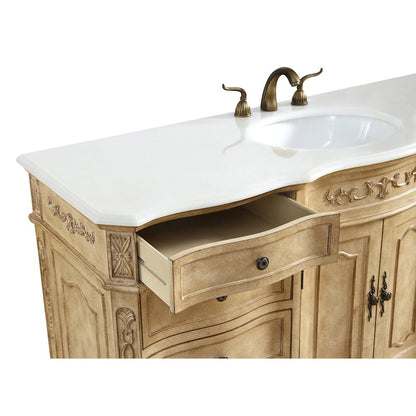 60 inch Single Bathroom vanity In Antique Beige