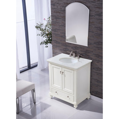 30 inch Single Bathroom vanity in Antique White