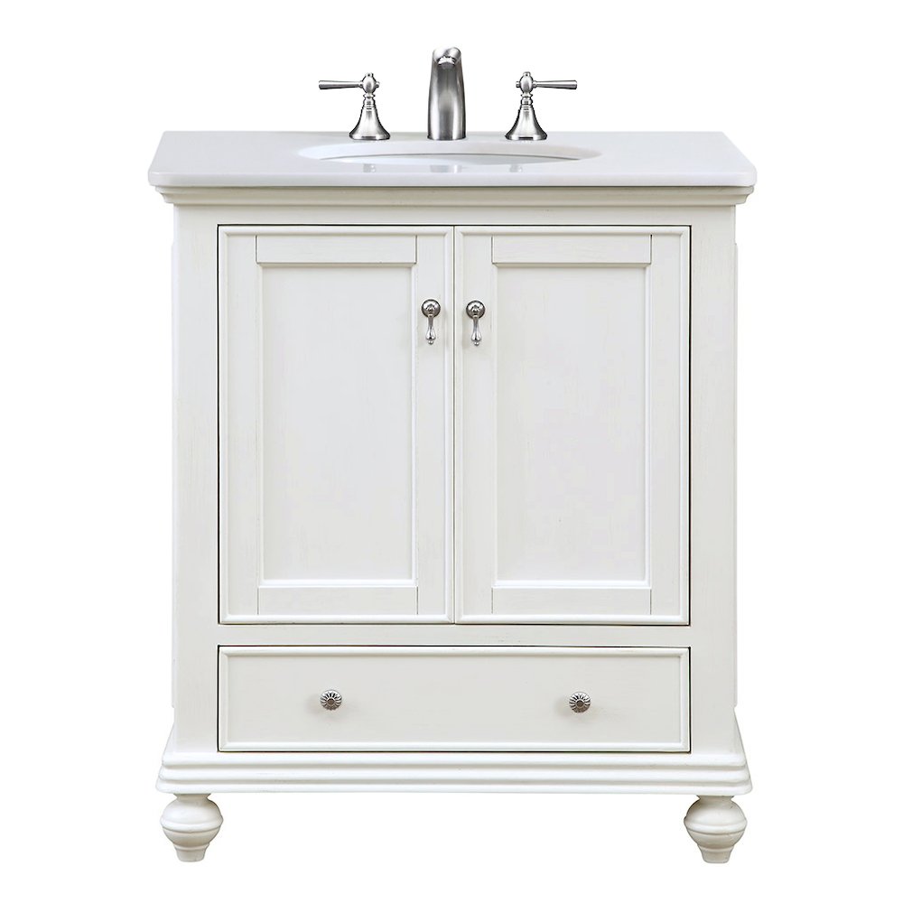 30 inch Single Bathroom vanity in Antique White