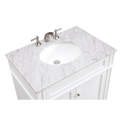 32 In. Single Bathroom Vanity Set In White