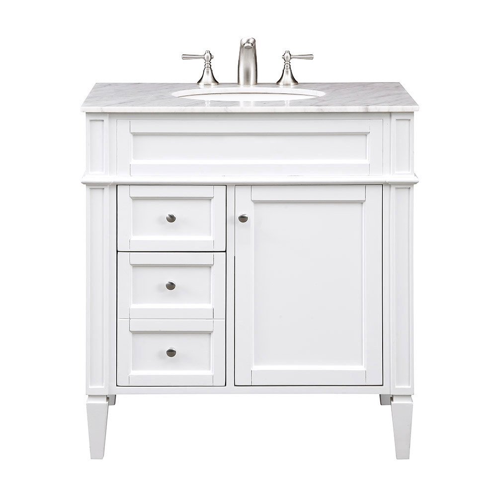 32 In. Single Bathroom Vanity Set In White