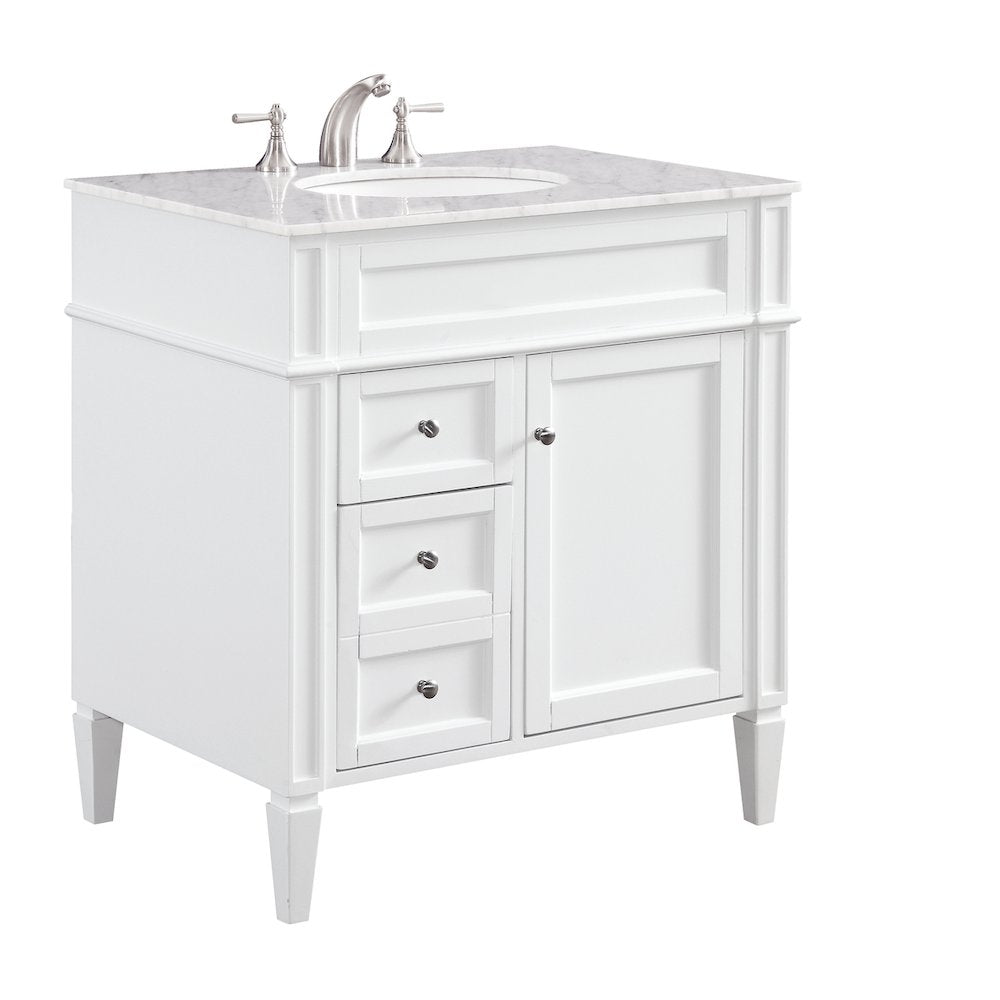 32 In. Single Bathroom Vanity Set In White