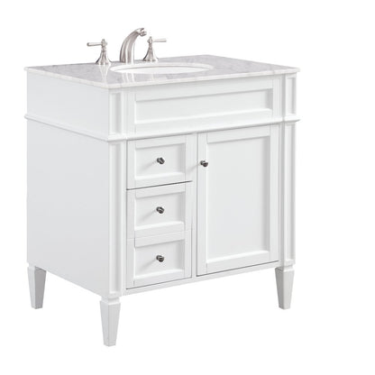 32 In. Single Bathroom Vanity Set In White