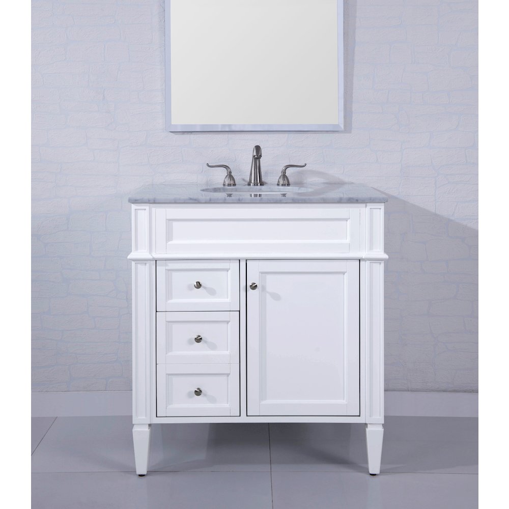 32 In. Single Bathroom Vanity Set In White
