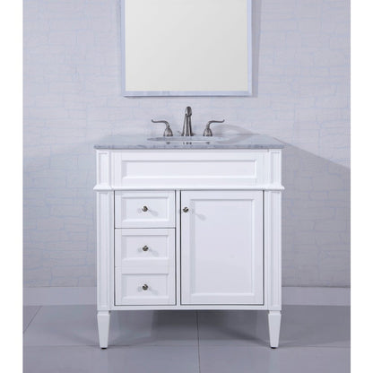 32 In. Single Bathroom Vanity Set In White