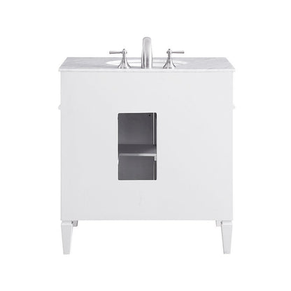 32 In. Single Bathroom Vanity Set In White