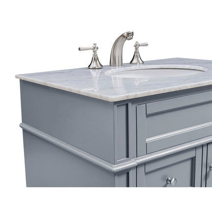 32 In. Single Bathroom Vanity Set In Grey