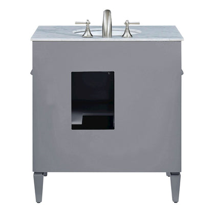 32 In. Single Bathroom Vanity Set In Grey