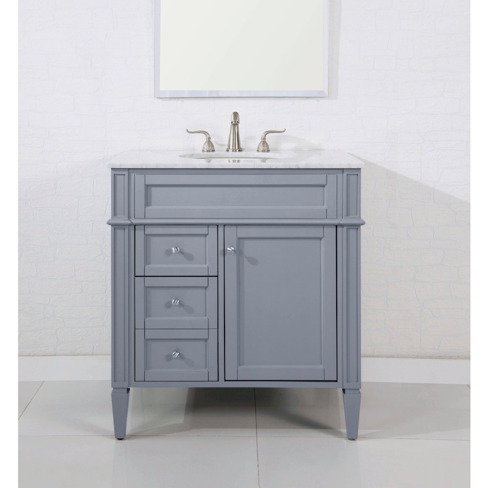 32 In. Single Bathroom Vanity Set In Grey