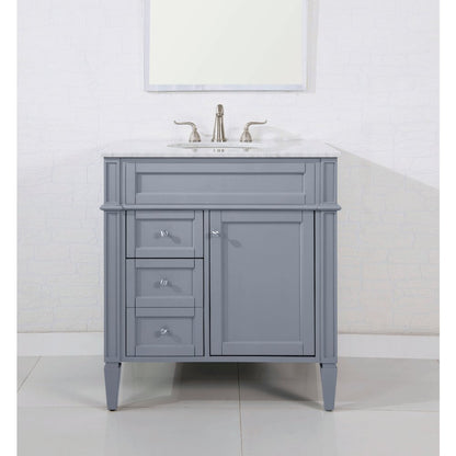 32 In. Single Bathroom Vanity Set In Grey