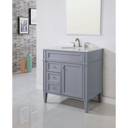 32 In. Single Bathroom Vanity Set In Grey