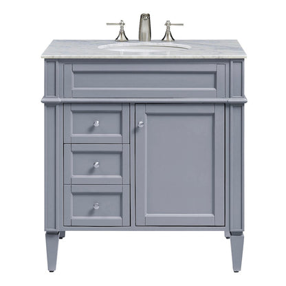 32 In. Single Bathroom Vanity Set In Grey