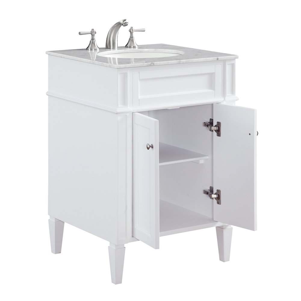 24 In. Single Bathroom Vanity Set In White