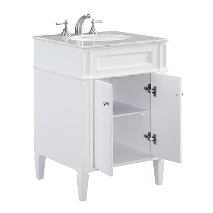 24 In. Single Bathroom Vanity Set In White