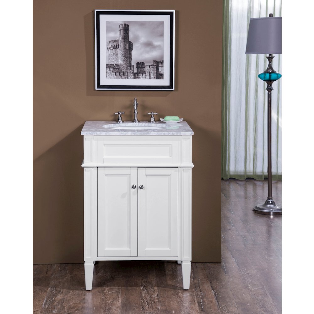 24 In. Single Bathroom Vanity Set In White