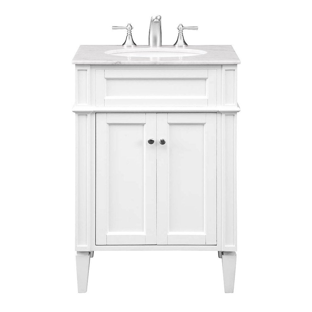 24 In. Single Bathroom Vanity Set In White