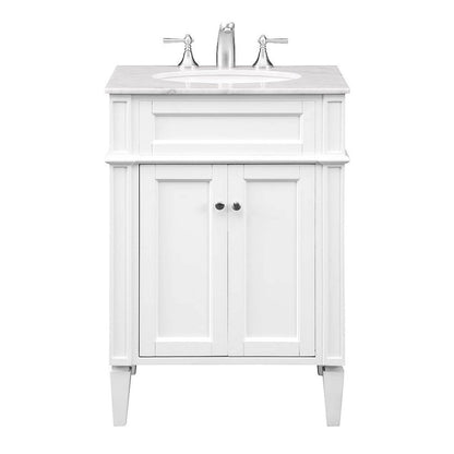 24 In. Single Bathroom Vanity Set In White