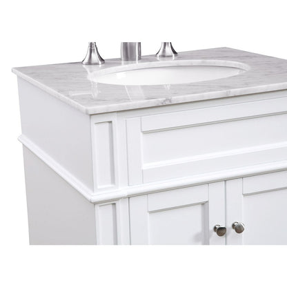 24 In. Single Bathroom Vanity Set In White